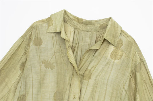 Ensemble pour femme avec chemise jacquard ample et pantalon d'été décontracté