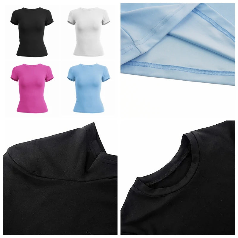 T-shirt slim à manches courtes