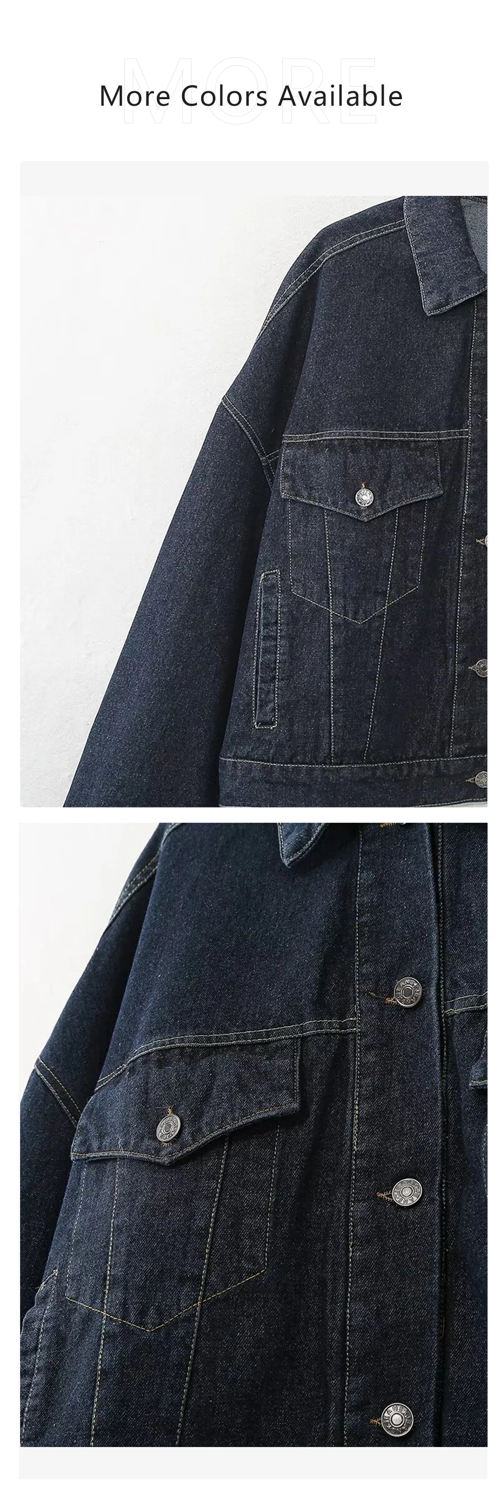 Ensemble en jean pour femme avec veste boutonnée et pantalon à jambes larges