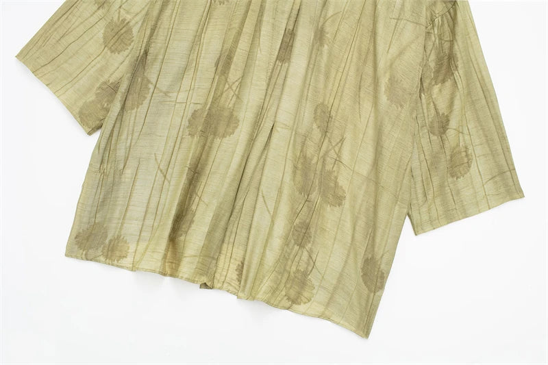 Ensemble pour femme avec chemise jacquard ample et pantalon d'été décontracté