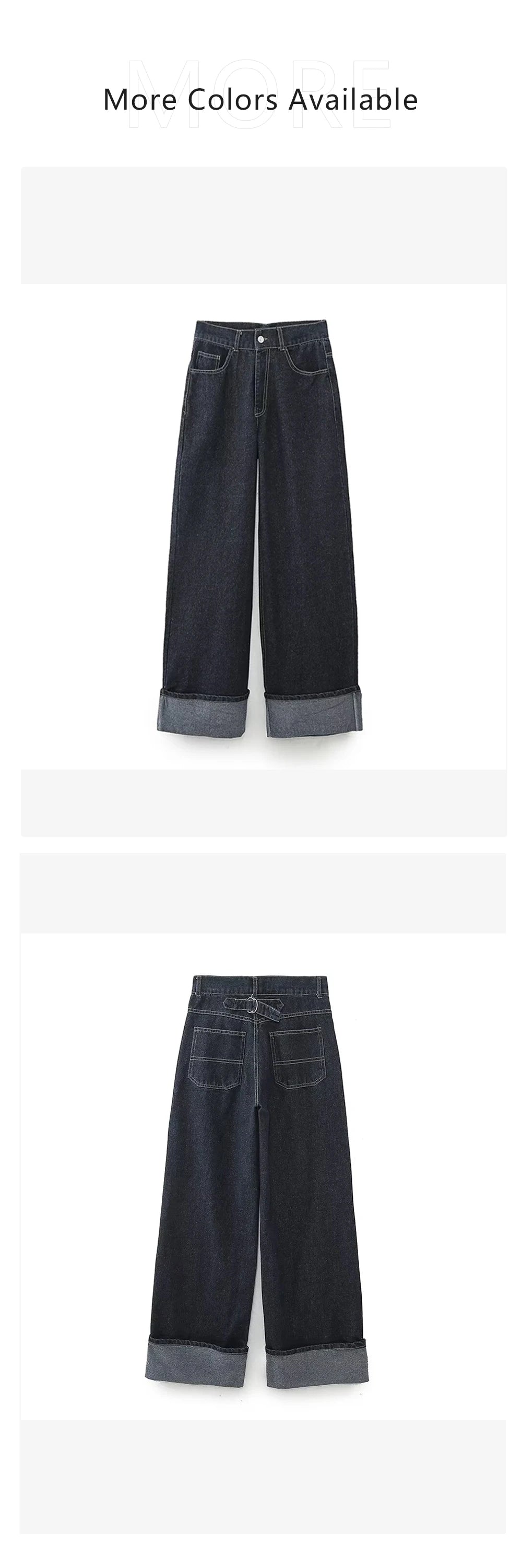 Ensemble en jean pour femme avec veste boutonnée et pantalon à jambes larges