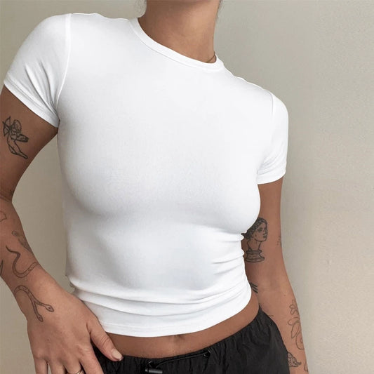 T-shirt slim à manches courtes