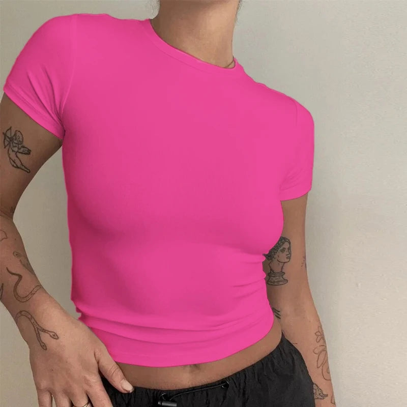T-shirt slim à manches courtes