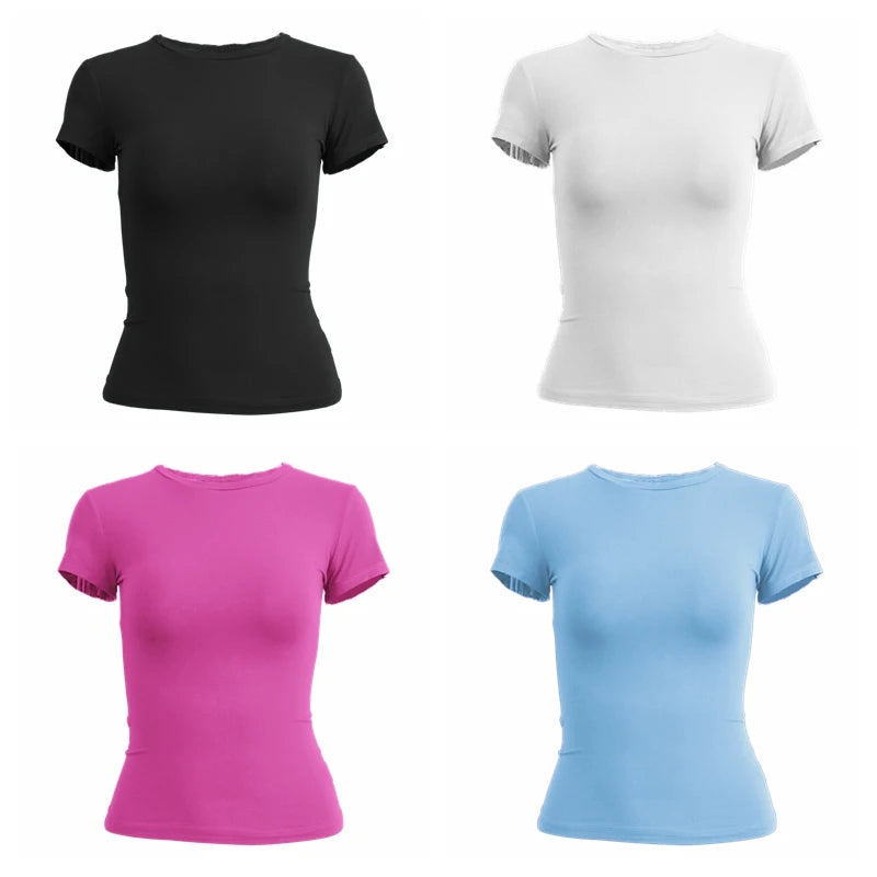 T-shirt slim à manches courtes