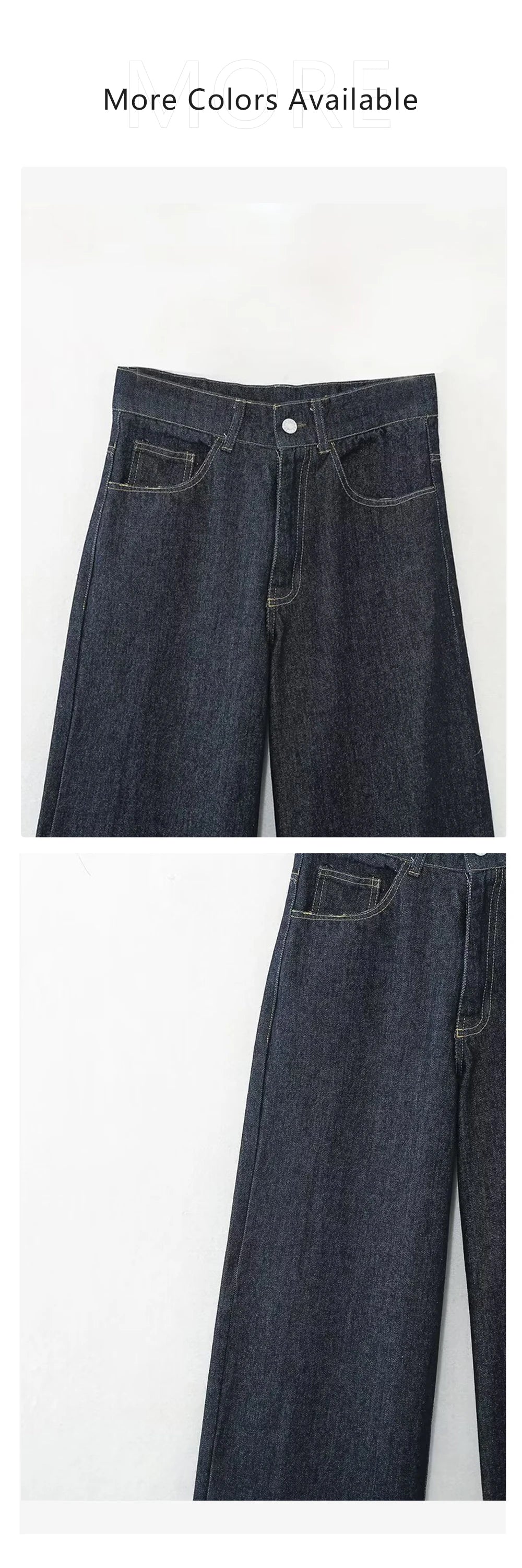 Ensemble en jean pour femme avec veste boutonnée et pantalon à jambes larges