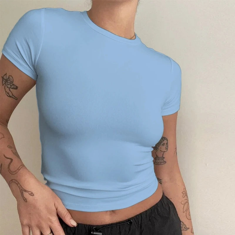 T-shirt slim à manches courtes