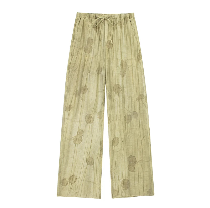 Ensemble pour femme avec chemise jacquard ample et pantalon d'été décontracté