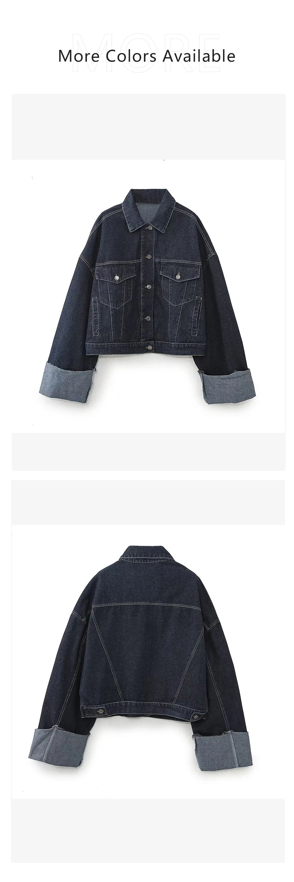 Ensemble en jean pour femme avec veste boutonnée et pantalon à jambes larges