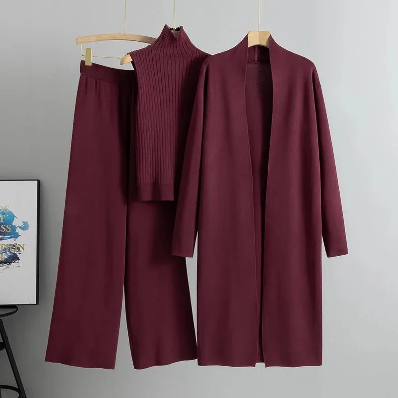 Ensemble 3 pièces pour femme, idéal pour le printemps et l’automne