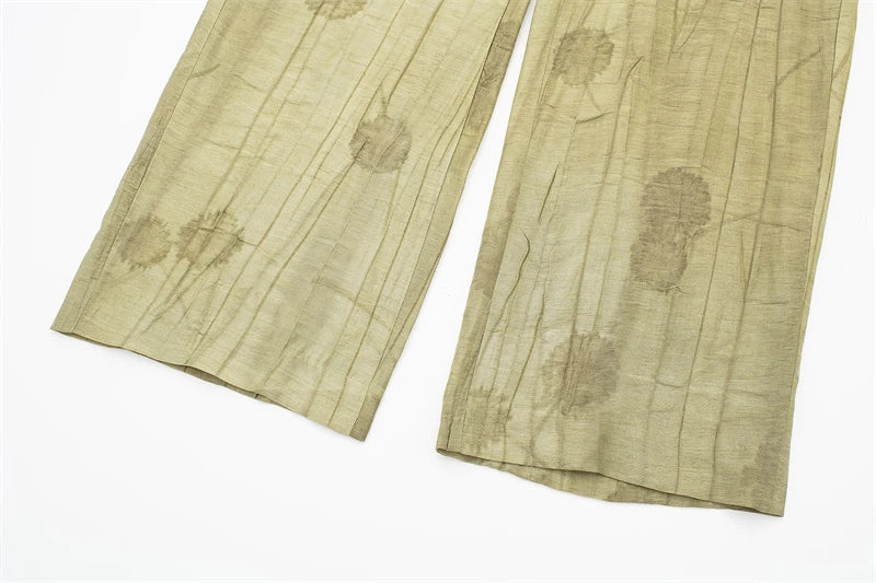 Ensemble pour femme avec chemise jacquard ample et pantalon d'été décontracté