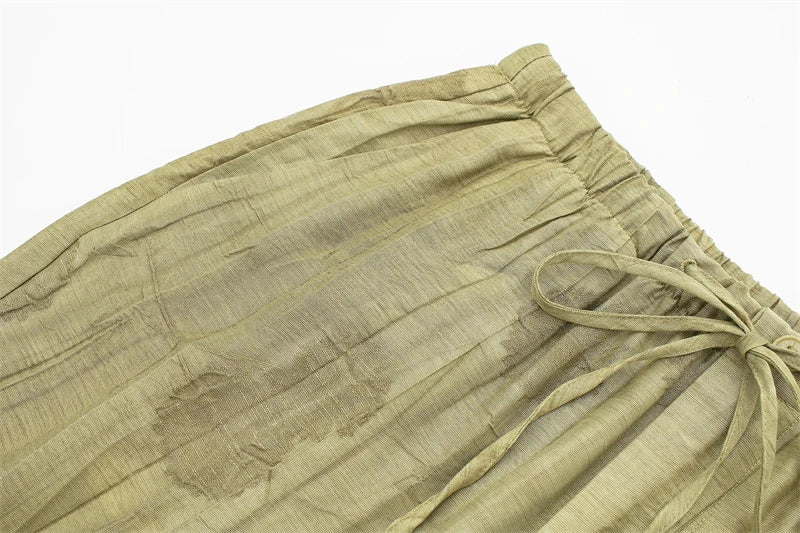 Ensemble pour femme avec chemise jacquard ample et pantalon d'été décontracté