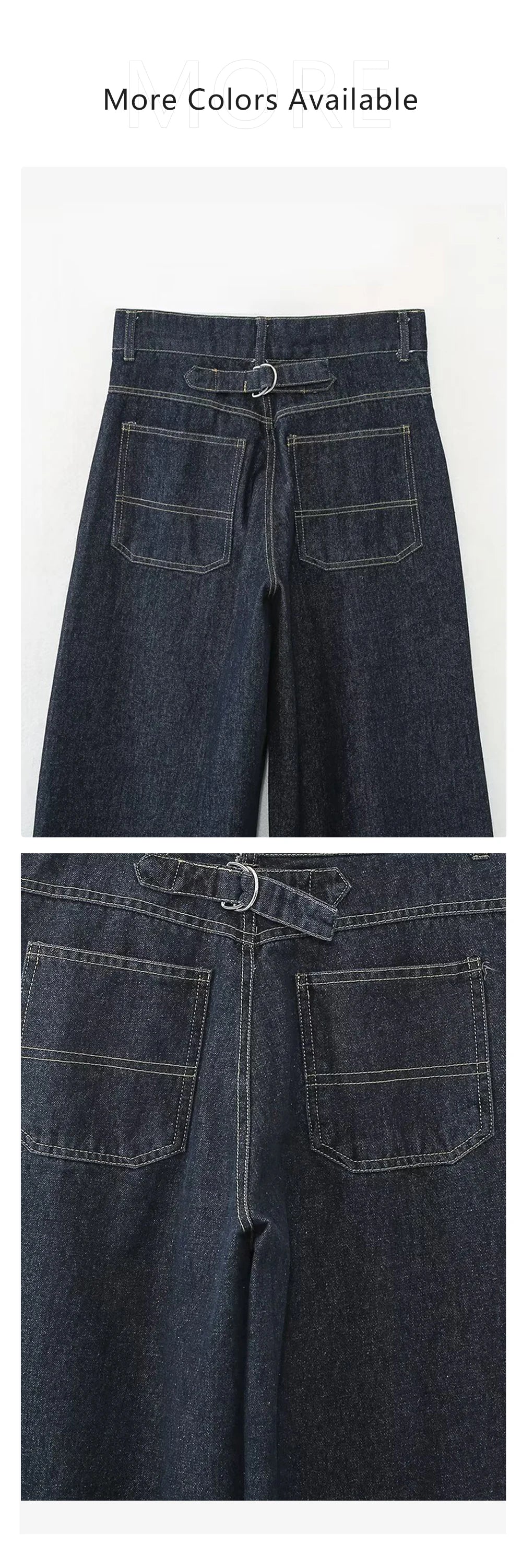 Ensemble en jean pour femme avec veste boutonnée et pantalon à jambes larges